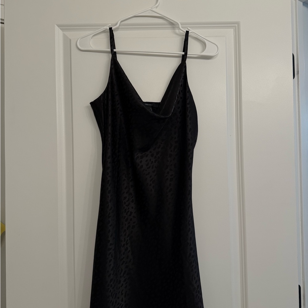 Forever 21 Black Leopard Strapless Dress